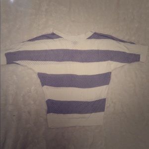 Express Purple and White Striped Shirt
